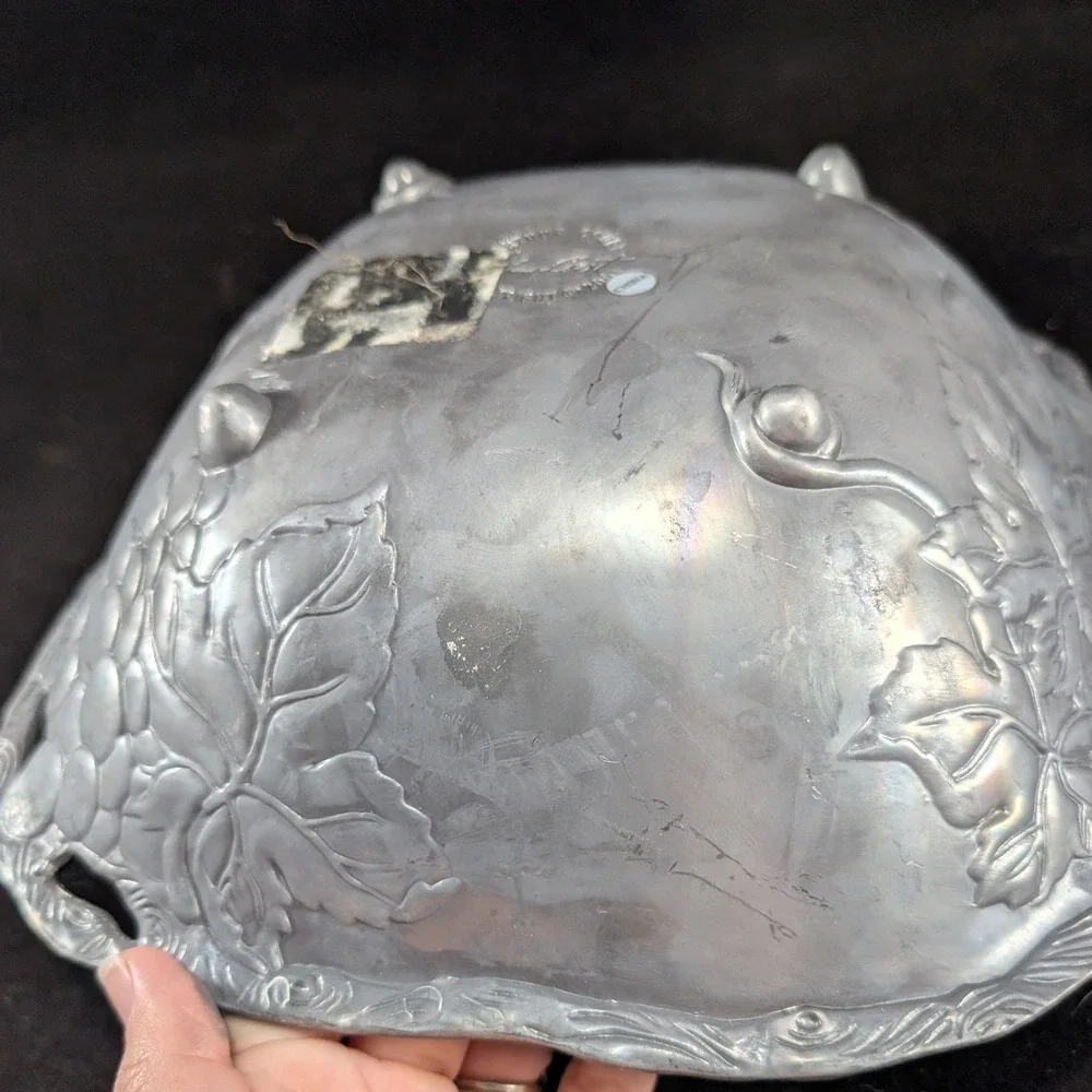 Arthur Court‎ Grape Leaf Aluminum Serving Bowl Square 10 inch Vintage 2001